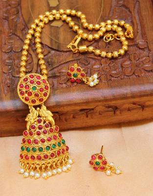 Multicolor Gold Plated Agate Necklace Set 1