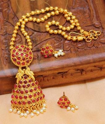Pink Gold Plated Agate Necklace Set 1