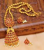 Pink Gold Plated Agate Necklace Set