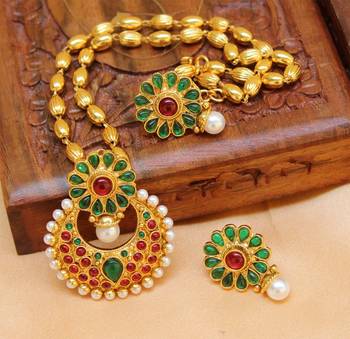 Multicolor Gold Plated Agate Necklace Set 1