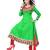 Green embroidered cotton unstitched salwar with dupatta