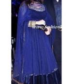 Bollywood actress neelam kothari in blue georgette anarkali suit 
