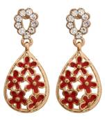 Flower Small Dangle Red Earring