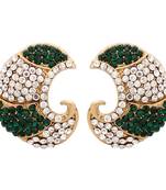 Dark Green Carving Earrings