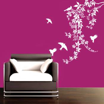 Small Birds on vines wall decal 1
