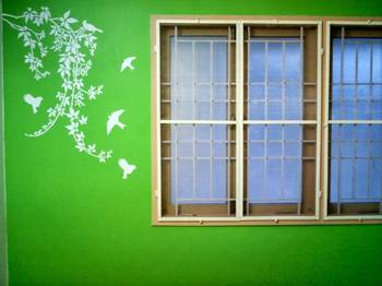 Small Birds on vines wall decal 2