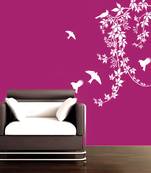 Medium Birds on vines wall decal
