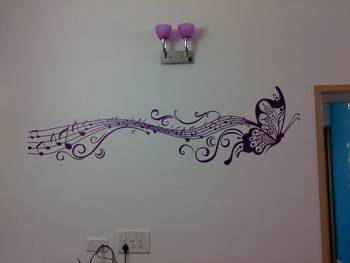 Medium Musical Butterfly Wall Decal Modern Graphic 1