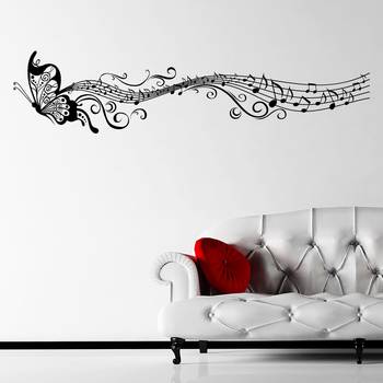 Medium Musical Butterfly Wall Decal Modern Graphic 2