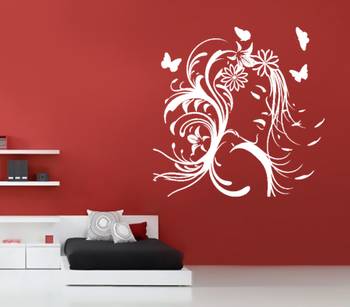 Medium Pretty Face Wall Decal Modern Woman 2