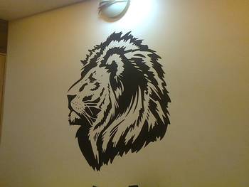 Medium Lion Head Wall Decal Birds and Animal 1