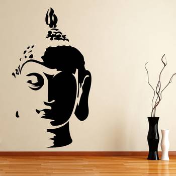 Medium Buddha Face Wall Decal Ethnic Indian 1