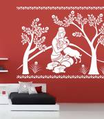 Small Shakuntala With Deer Wall Decal Ethnic Indian