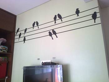 Medium Birds in a Row Wall Decal Nature 2