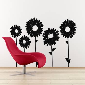 Medium Sun Flowers Wall Decal Nature 2