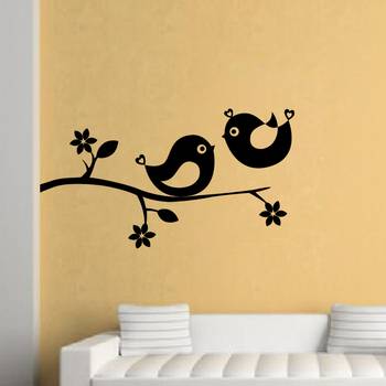 Large Cute Birds Wall Decal Nature 1