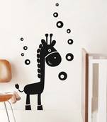 Large Giraffe And Bubbles Wall Decal Birds and Animal