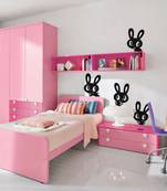 Small Funny Bunnies Wall Decal Birds and Animal