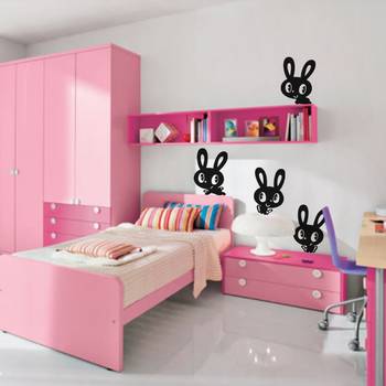 Medium Funny Bunnies Wall Decal Birds and Animal 1