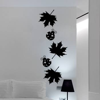 Large Maple Leaves And Ladybugs Wall Decal Nature 1
