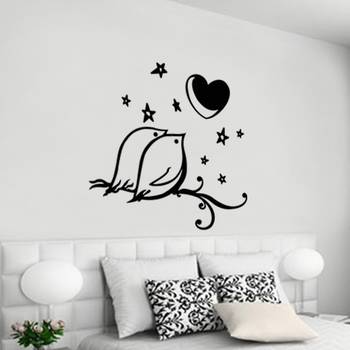 Large Love Birds Wall Decal Modern Graphic 1