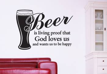 Medium Be Happy With Beer Wall Decal Modern Graphic 1