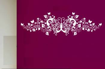 Large Butterflies And Vine Wall Decal Modern Graphic 1