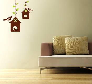 Medium Bird House Wall Decal Nature 1