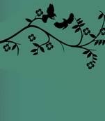 Small Birds And Flowering Branch Wall Decal Nature