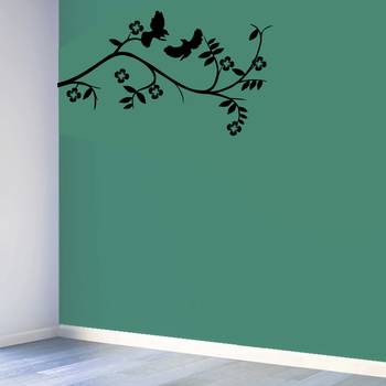 Small Birds And Flowering Branch Wall Decal Nature 2