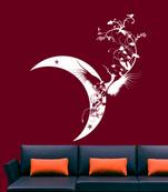 Large Moon Bird Wall Decal Modern Graphic
