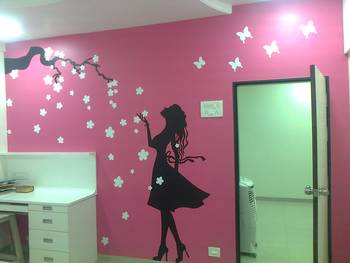 Medium Flower Shower Wall Decal Modern Woman 1