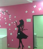 Large Flower Shower Wall Decal Modern Woman