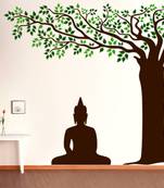 Large Buddha Under Tree Wall Decal Ethnic Indian