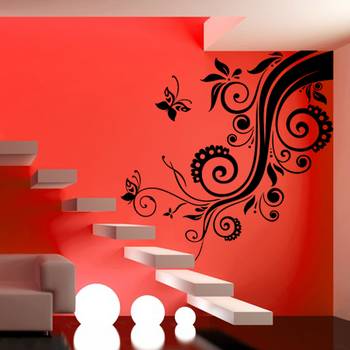 Small Butterflies And Pretty Vines Modern Graphic 1