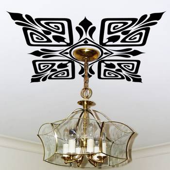 Large Scroll Ceiling Wall Decal Modern Graphic 2