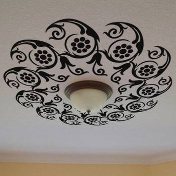 Small Flowers in Circle Ceiling Decal Modern Graphic 1