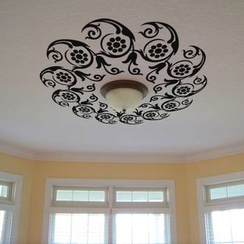 Small Flowers in Circle Ceiling Decal Modern Graphic 2