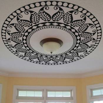 Large Abstract Leaf Pattern Ceiling Decal Modern Graphic 1