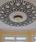 Large Abstract Leaf Pattern Ceiling Decal Modern Graphic