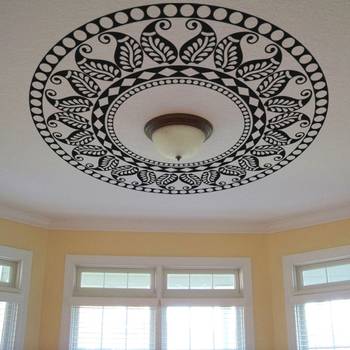 Large Abstract Leaf Pattern Ceiling Decal Modern Graphic 2