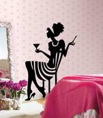 Large Wine And Woman Wall Decal Modern Woman