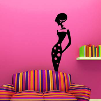 Small Stylish Lady Wall Decal Modern Woman 1