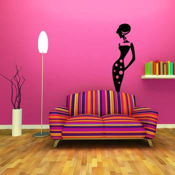 Small Stylish Lady Wall Decal Modern Woman 2