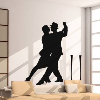 Small Dancing Couple Wall Decal Modern Woman 1
