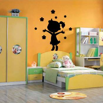 Small KC095 Little Girl Wall Decal Modern Woman 2