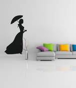 Large Lady with Umbrella Wall Decal Modern Woman