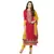 Pink embroidered cotton unstitched salwar with dupatta