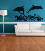 Small Delightful Dolphins Wall Decal Birds and Animal