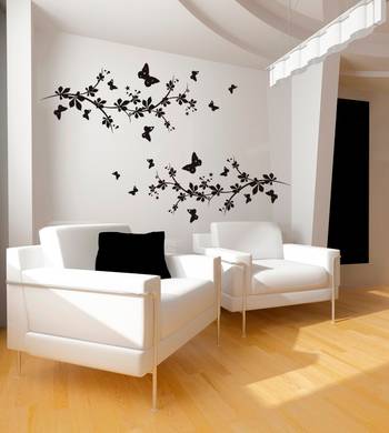 Large Butterflies And Branches Wall Decal Nature 1